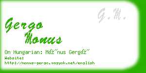 gergo monus business card